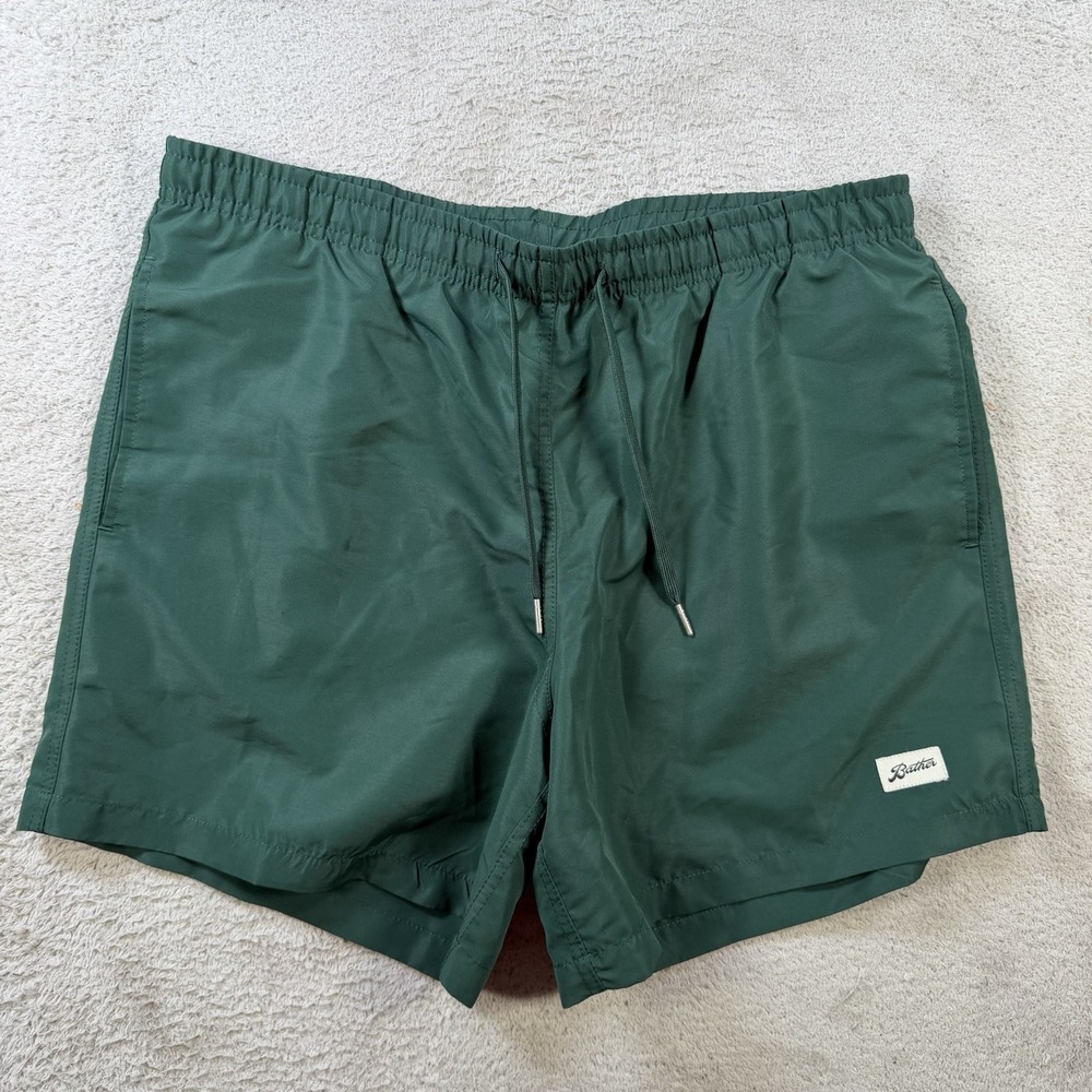 Bather Shorts Mens Large Green Swim Trunks Lined Beach Surf Summer Performance